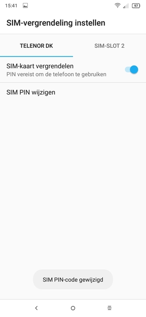 Uw SIM PIN-code is gewijzigd
