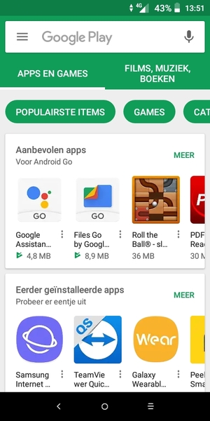 Selecteer de zoekbalk