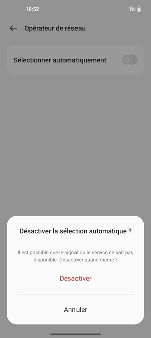 Sélectionnez Désactiver