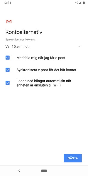 Välj NÄSTA