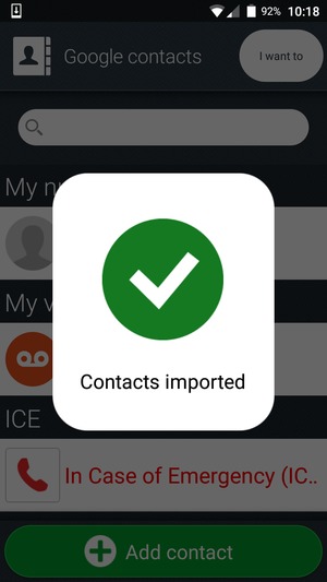 Your contacts will be saved to your phone