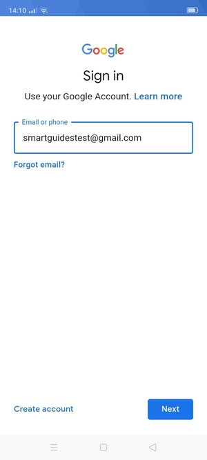 Enter your Gmail address and select Next