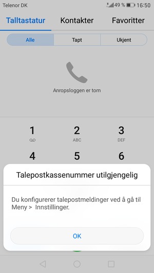 Hvis personsvar ikke er innstilt, velg OK