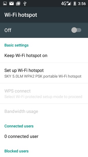 Select Set up Wi-Fi hotspot