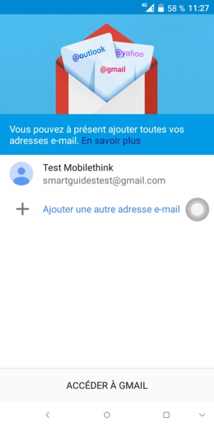 Sélectionnez ACCÉDER  À GMAIL
