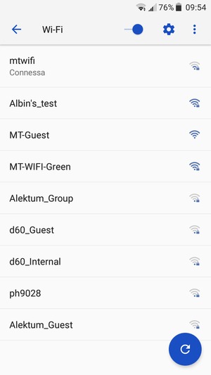 Ora sei connesso alla rete Wi-Fi
