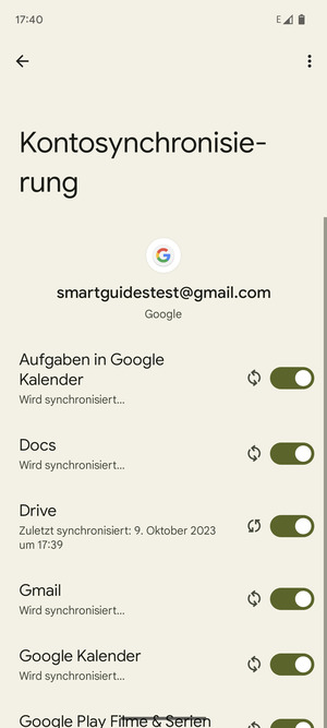 Ihre Daten werden synchronisiert