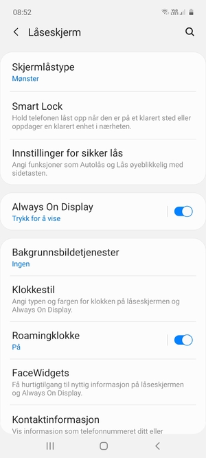 Telefonen din er nå sikret med en skjermlås