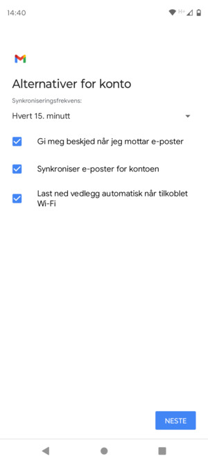 Velg NESTE