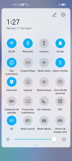 Desactive WLAN y Bluetooth