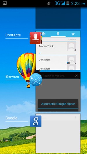 Swipe apps to the right to close them