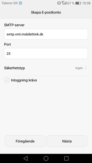 Avmarkera Inloggning krävs-rutan och välj Nästa