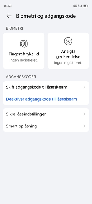 Din telefon er nu sikret med en skærmlås
