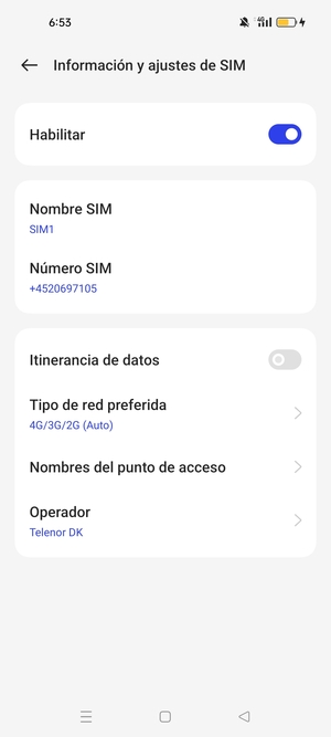 Para cambiar la red en caso de problemas de conectividad, seleccione Operador