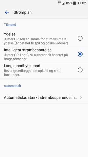 Aktiver Intelligent strømbesparelse