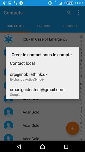 Sélectionnez votre compte Google
