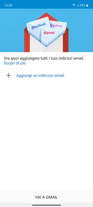 Seleziona Aggiungi un indirizzo email