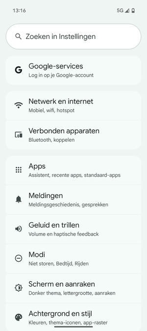 Selecteer Netwerk en internet