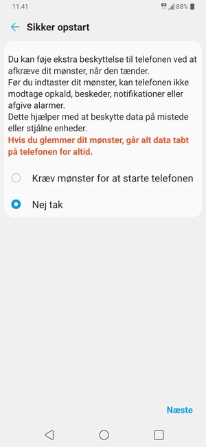 Vælg din foretrukne mulighed og vælg Næste