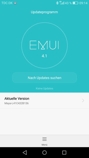 Falls Ihr Handy aktualisiert ist, wird Ihnen der folgende Bildschirm angezeigt