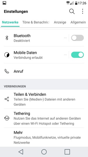 Wählen Sie Netzwerke und Mehr