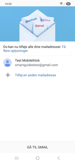 Vælg GÅ TIL GMAIL