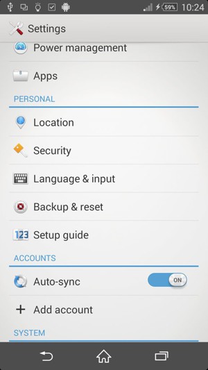 Scroll to and select Backup & reset