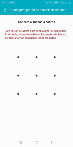Dibuje un patrón de desbloqueo