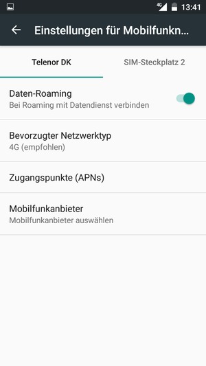 Schalten Sie Daten-Roaming an oder aus