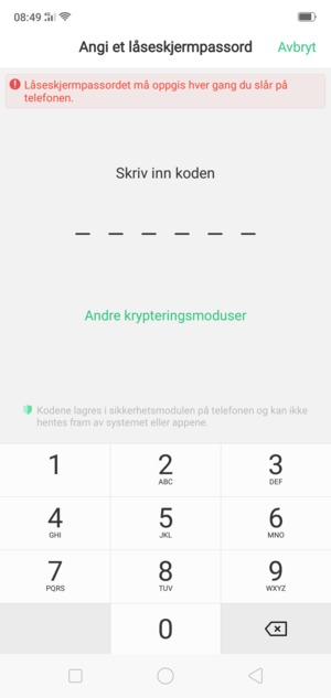 Skriv inn din kode