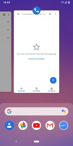 Apps nach oben streifen, um sie zu schliessen