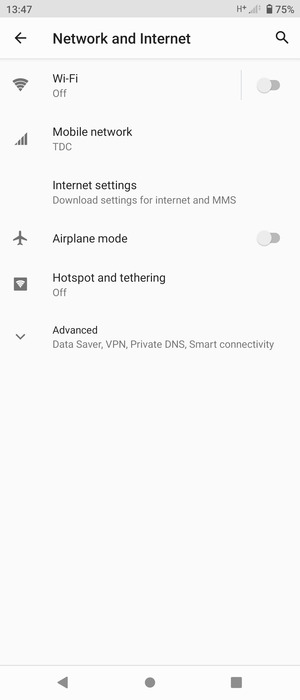 Select Internet settings