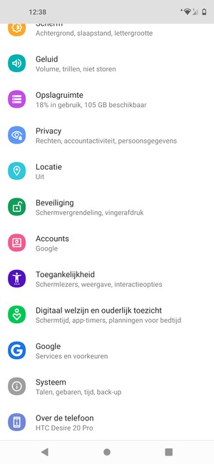 Scroll naar en selecteer Systeem