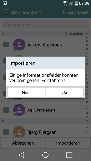 Wählen Sie Ja