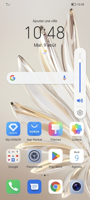 Maintenir appuyé pour baisser le volume au niveau requis