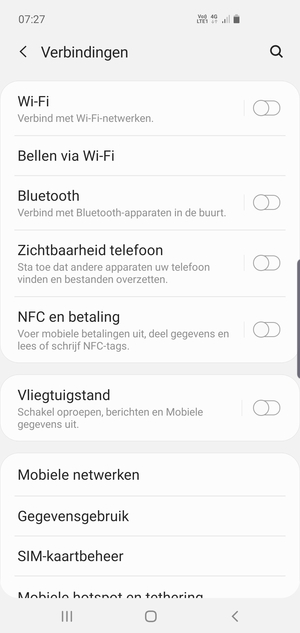 Selecteer Mobiele netwerken