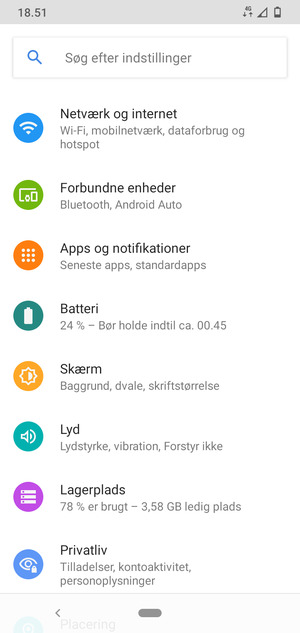 Vælg Netværk og internet