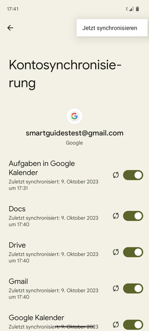 Wählen Sie Jetzt synchronisieren