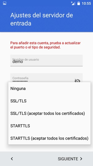 Seleccione Ninguna y SIGUIENTE