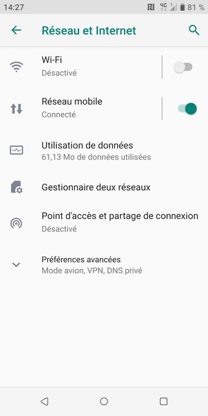 Sélectionnez Gestionnaire deux réseaux