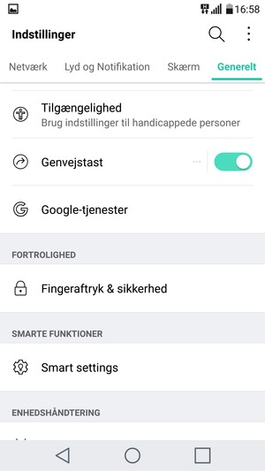 Scroll til og vælg Fingeraftryk & sikkerhed