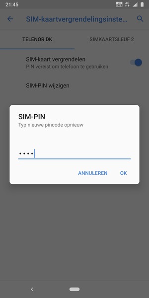 Bevestig uw nieuwe SIM-PIN en selecteer OK
