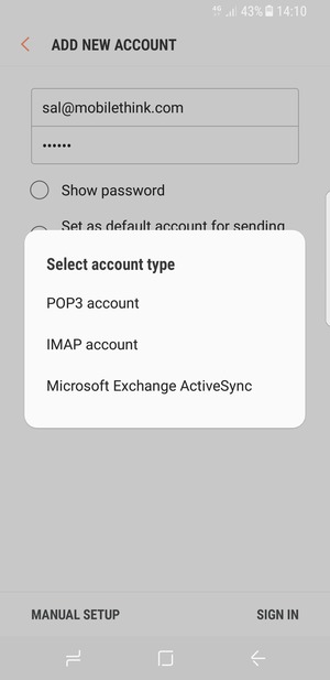 Select Microsoft Exchange ActiveSync