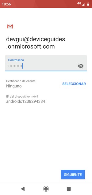 Introduzca su contraseña y seleccione SIGUIENTE