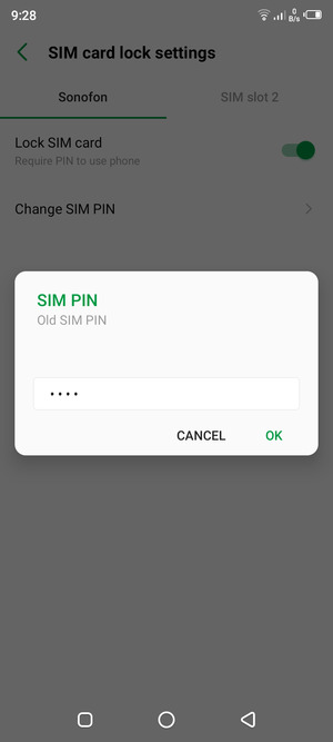 Enter your Old SIM PIN and select OK