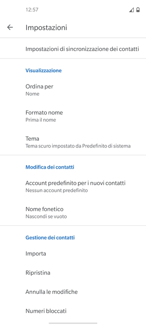 Scorri e seleziona Importa