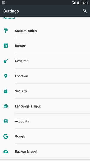 Scroll to and select Security or Security & fingerprint