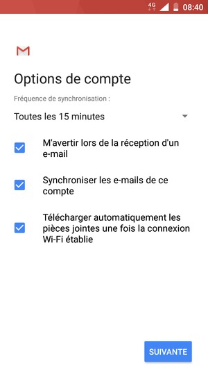 Sélectionnez SUIVANTE