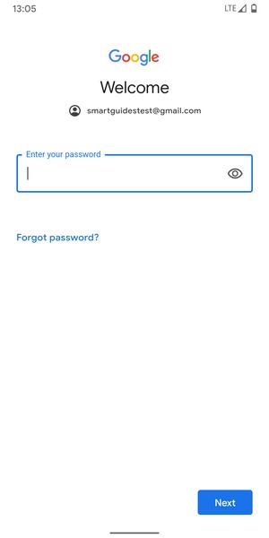 Enter your password and select Next