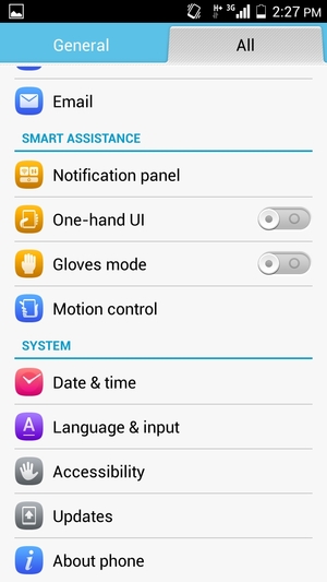 Scroll to and select About phone